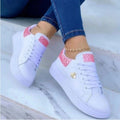 Sarah Express Glitter Accent Platform Lace-Up Sneakers Pink