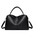 Sarah Express Spacious Full-Grain Leather Everyday Tote Bag Black