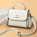 Sarah Express Retro Textured Patchwork Tote Shoulder Bag Beige