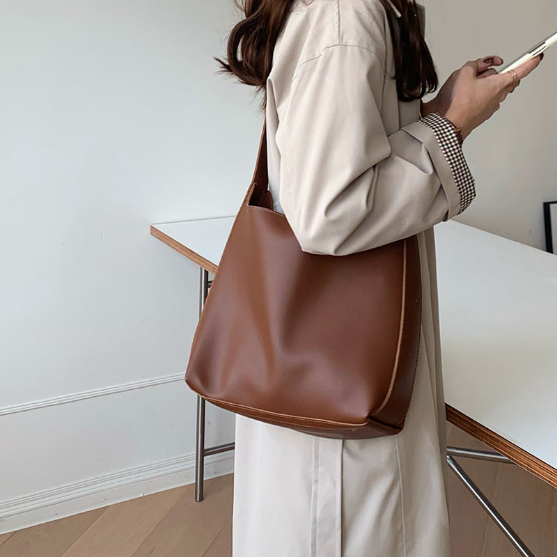 Sarah Express Minimalist PU Leather Vertical Shoulder Bag