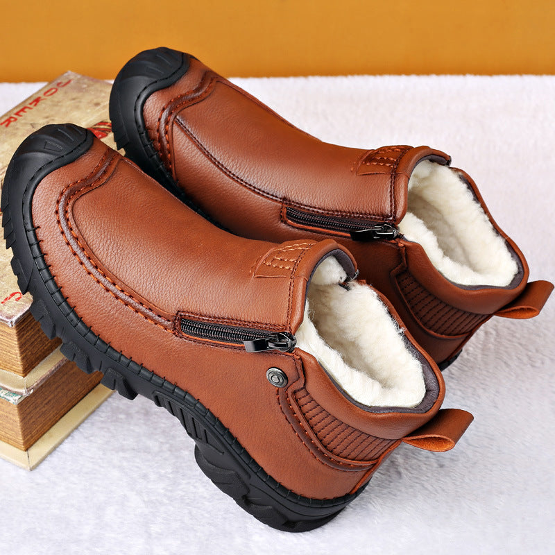 Sarah Express Men's Plush Lined Casual Zipper Flats