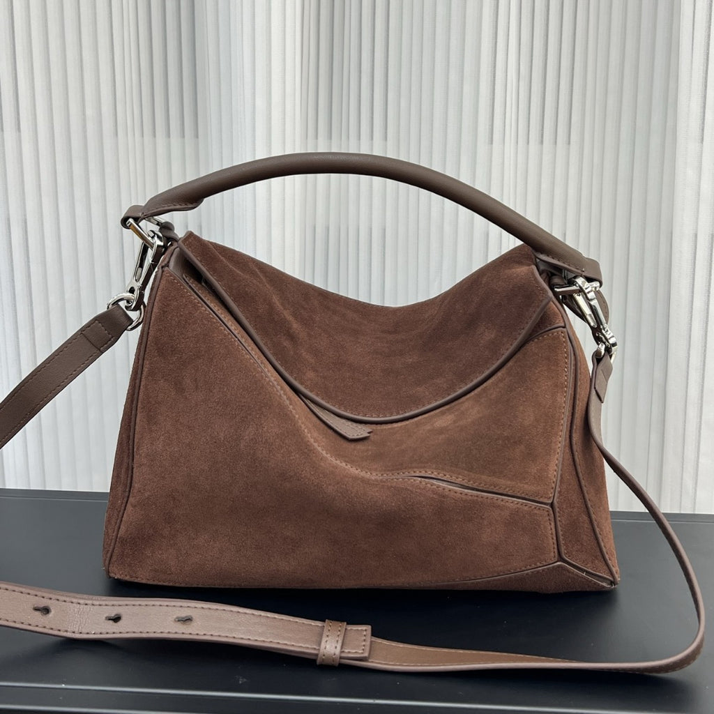 Sarah Express Quilted Patchwork Suede Leather Tote Bag