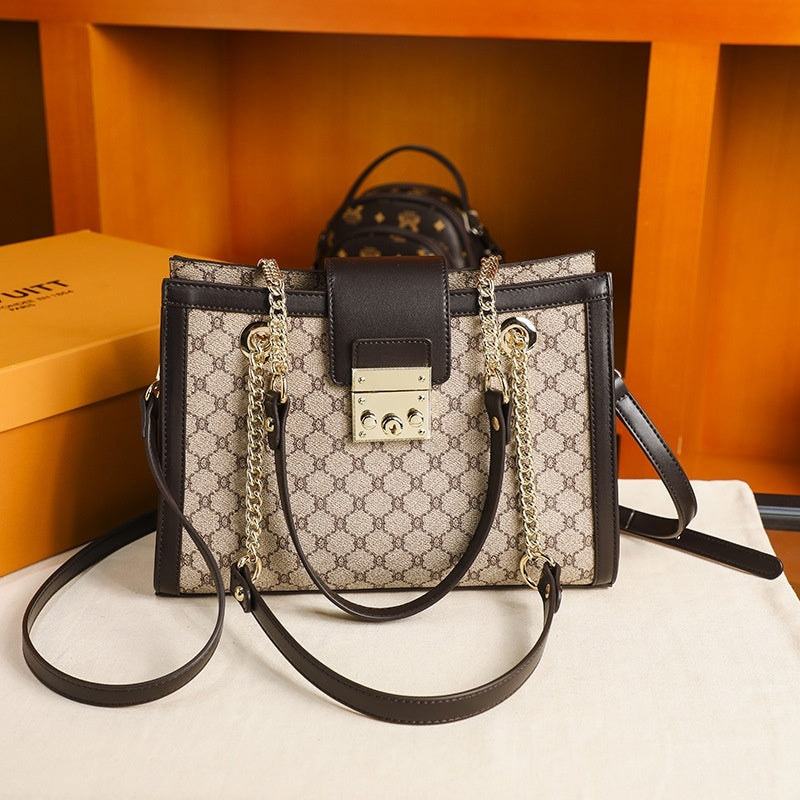 Sarah Express Structured Patterned Leather Shoulder Bag