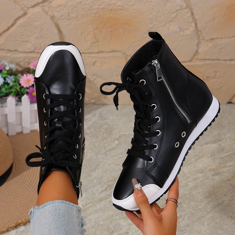 Sarah Express Women's Side-Zip Flat Ankle Boots