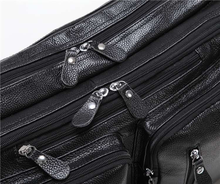 Sarah Express Structured Leather Laptop Handbag