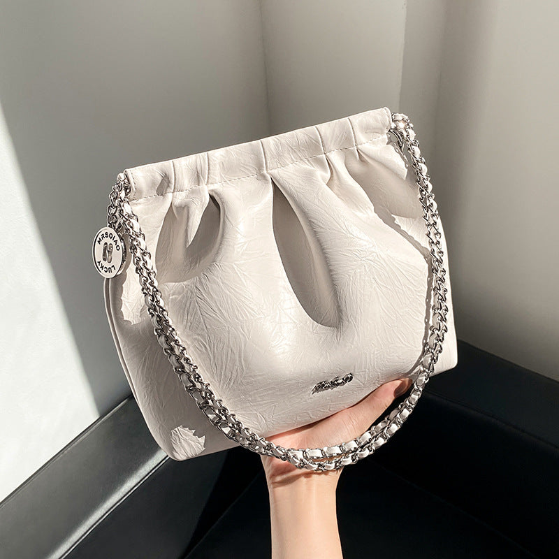 Sarah Express Genuine Leather Bucket Bag Chain Strap