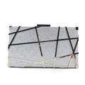 Sarah Express Geometric Metal Frame Evening Clutch Bag Silver