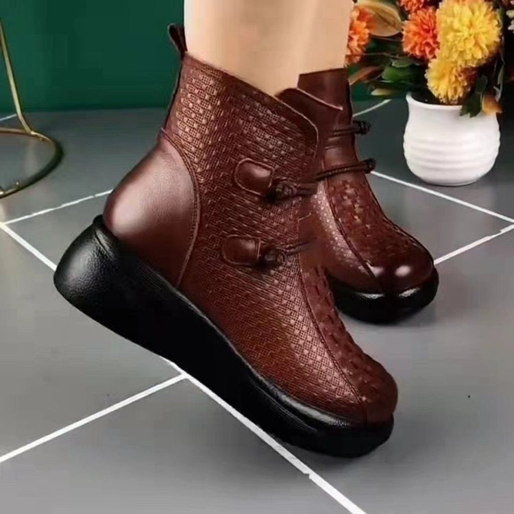 Sarah Express Fleece-Lined Mid-Calf Wedge Winter Boots