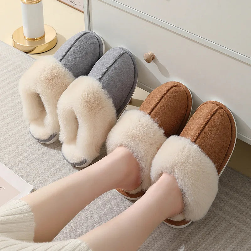 Sarah Express Plush Fur Lined Indoor House Slippers
