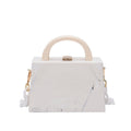 Sarah Express Structured Acrylic Chain Link Crossbody Bag White
