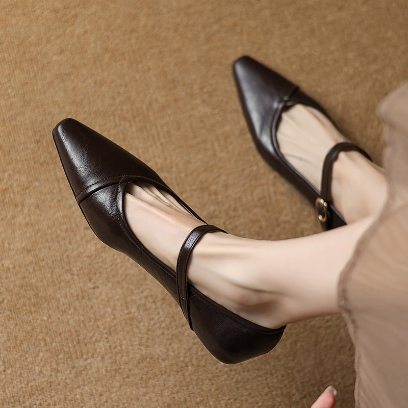 Sarah Express Pointed Toe Low Heel Floral Dress Pumps Dark Brown