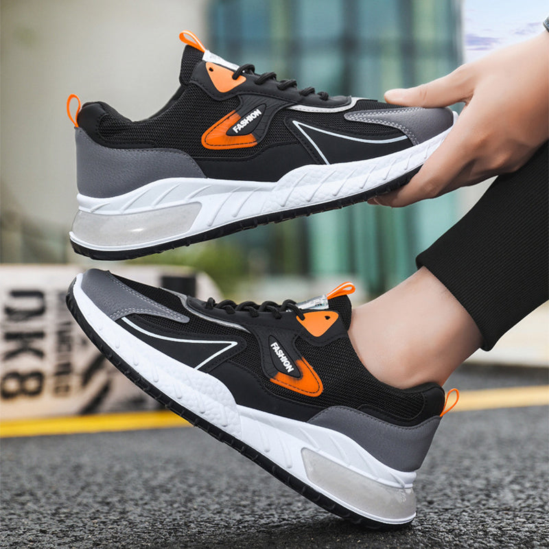 Sarah Express Color-blocked Breathable Mesh Lace-Up Sneakers
