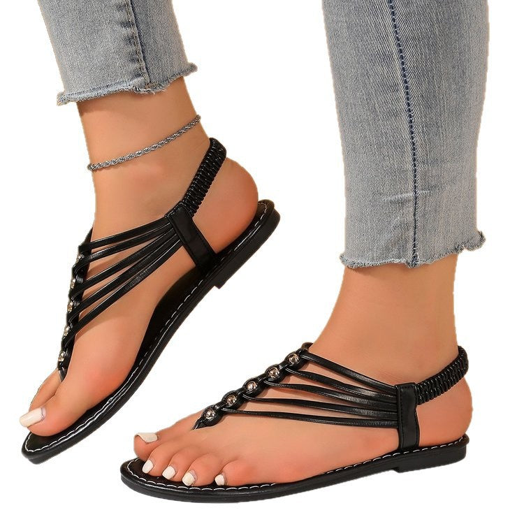 Sarah Express Elastic Cuff Open Toe Peep Sandals
