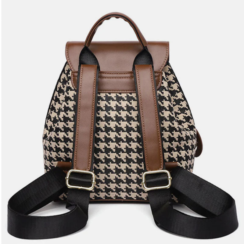 Sarah Express Houndstooth Pattern Casual Travel Backpack