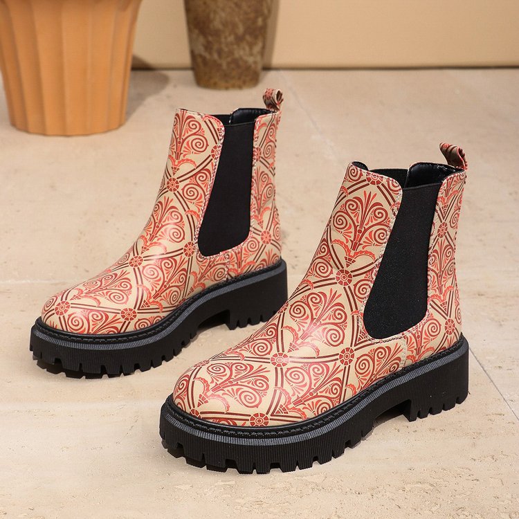 Sarah Express Color Block Mid-Calf Slip-On Boots