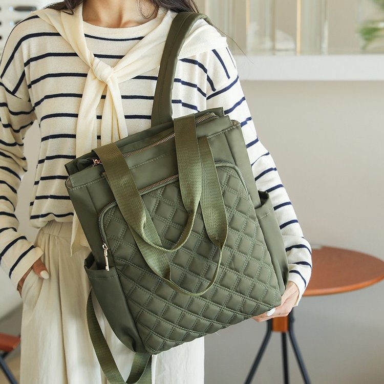 Sarah Express Embroidered Diamond Pattern Oxford Cloth Backpack