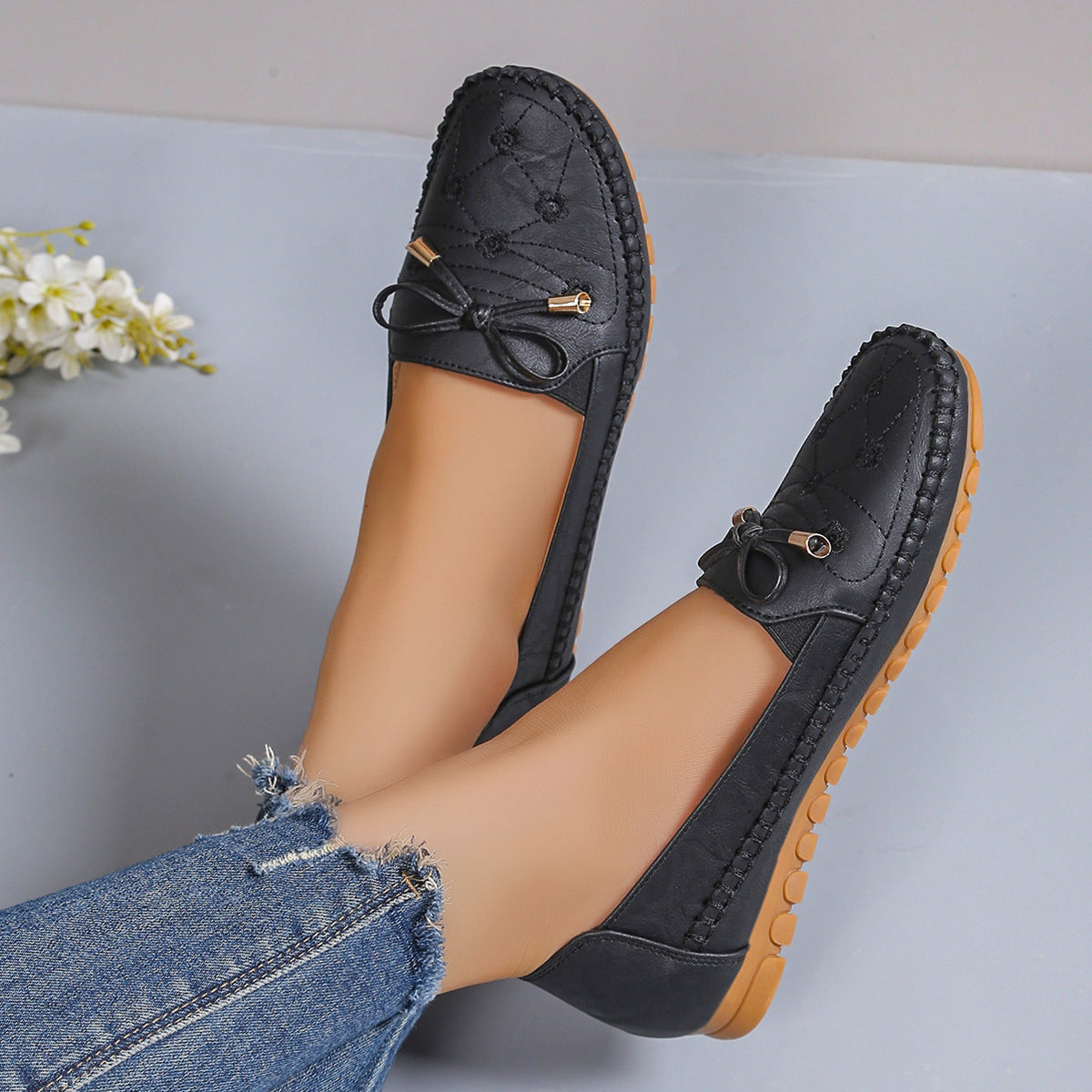 Sarah Express Casual Slip-On Flat Loafers Black