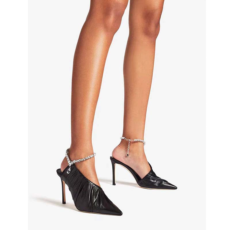 Sarah Express Pointed Toe Rhinestone Embellished High Heels