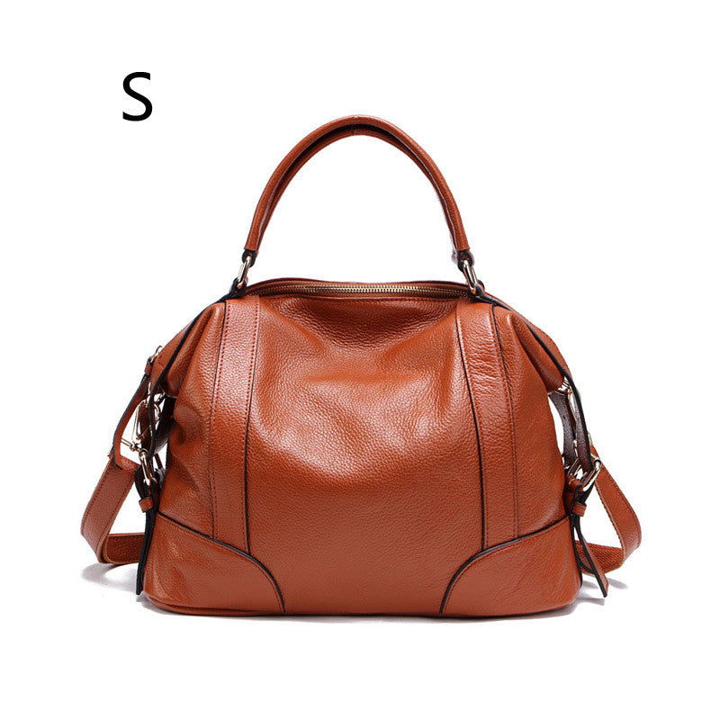 Sarah Express Leather Dumpling Shoulder Bag With Tassels Brown S
