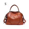Sarah Express Leather Dumpling Shoulder Bag With Tassels Brown S