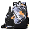 Sarah Express Nylon Two-Piece Backpack and Chest Bag Yellow