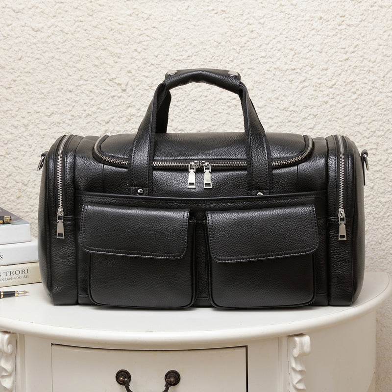 Sarah Express Structured Leather Men's Travel Duffel Bag