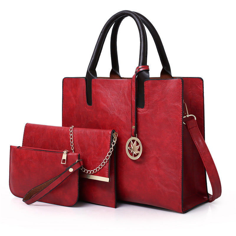 Sarah Express Structured Mother and Child Handbag Set Red