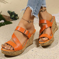 Sarah Express Open-Toe Wedge Sandals Plus Size Orange