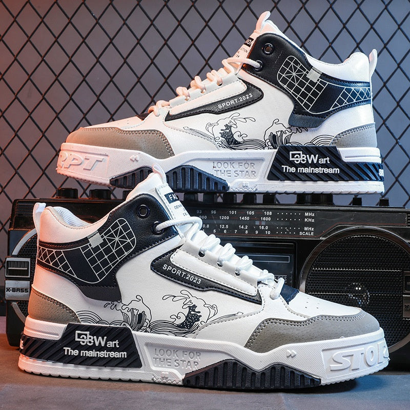 Sarah Express Graphic Print High-Top Casual Board Shoes