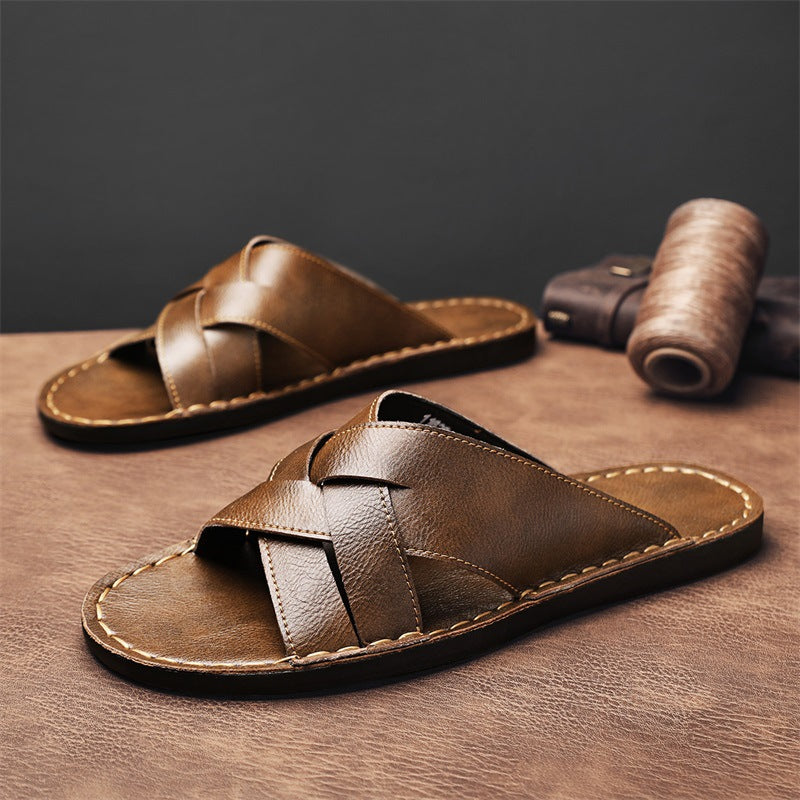 Sarah Express Woven Strap Men's Casual Summer Slippers