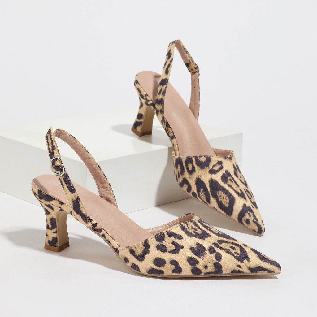 Sarah Express Pointed-Toe Mid Heel Buckle Sandals