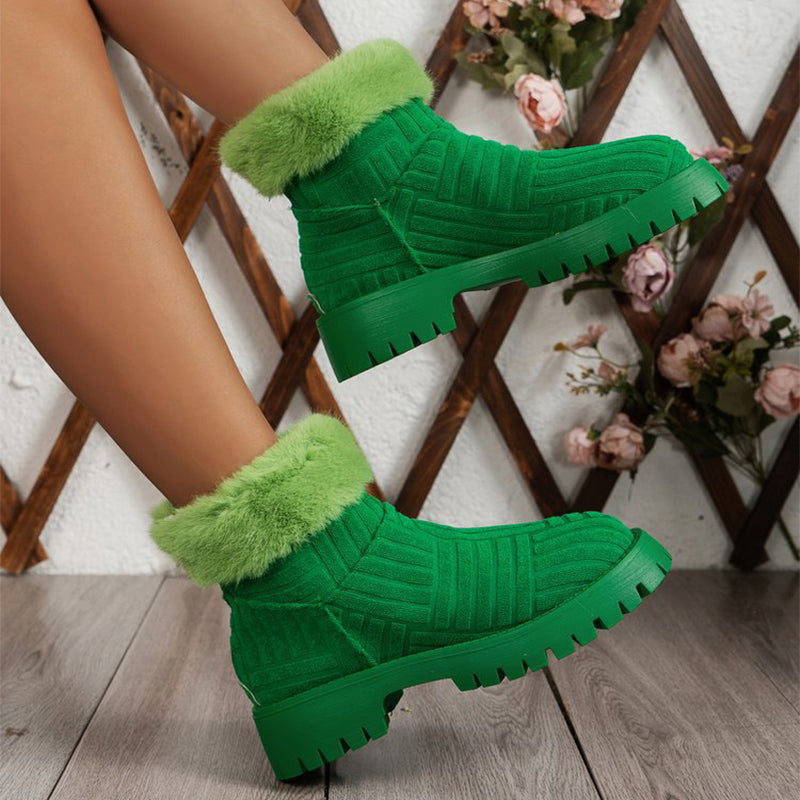 Sarah Express Plush Lined Thick Sole Ankle Boots
