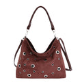 Sarah Express Retro Suede Velvet Shoulder Tote Bag Coffee Single Bag