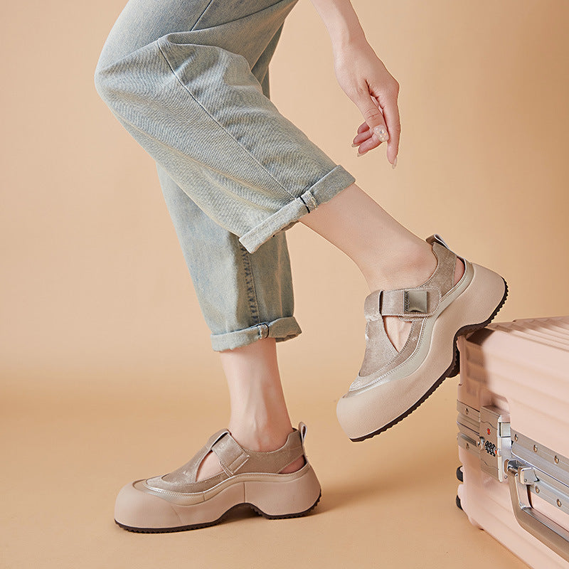 Sarah Express Hollowed-out Breathable Platform Sneakers