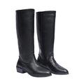 Sarah Express British Style Knee High Chunky Boots Black
