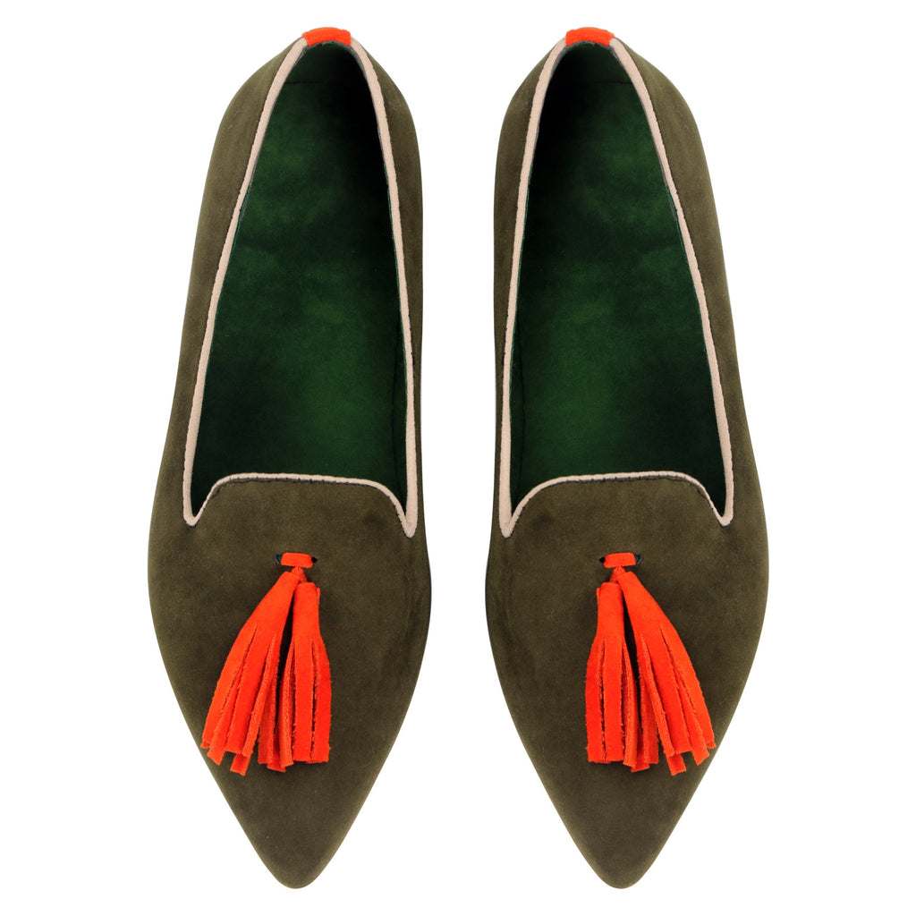Sarah Express Pointed Toe Tassel Suede Loafers