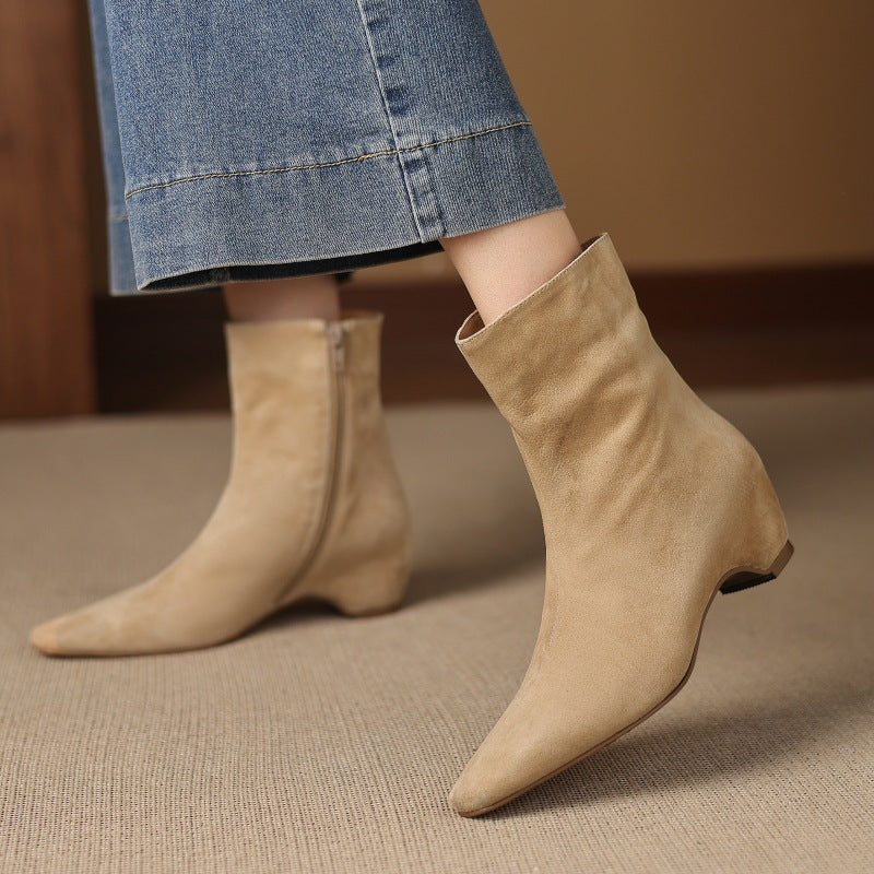 Sarah Express Square Toe Fleece Lined Ankle Boots