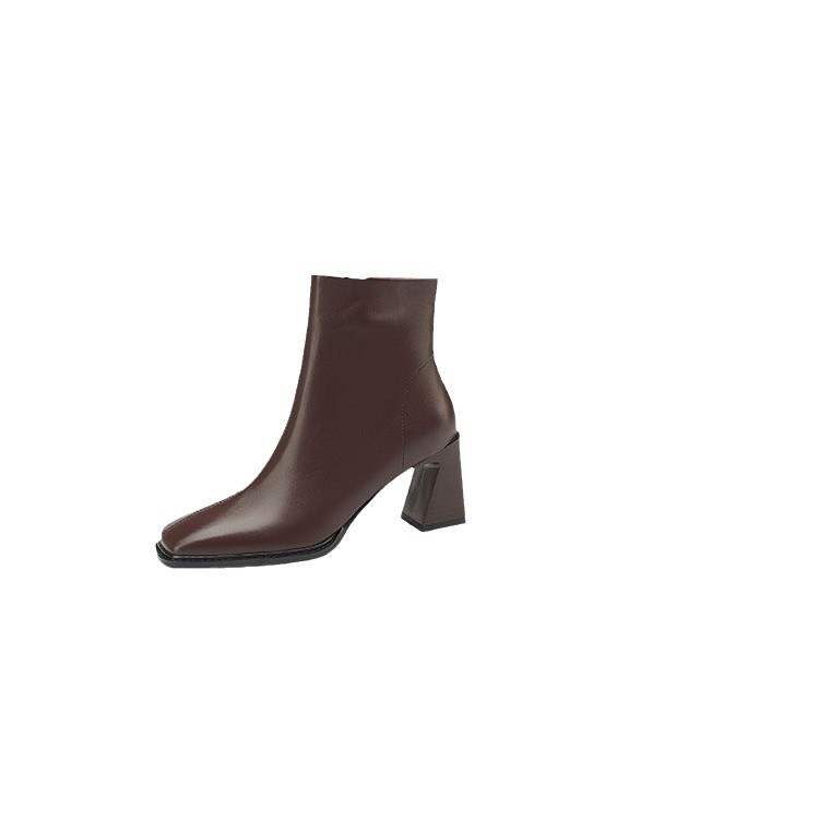 Sarah Express Women's Square Toe Chunky Heel Boots