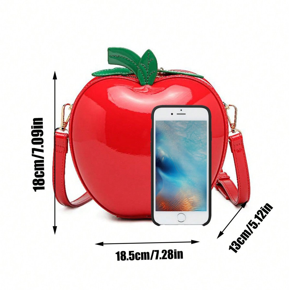 Sarah Express Apple Shaped Novelty Crossbody Bag