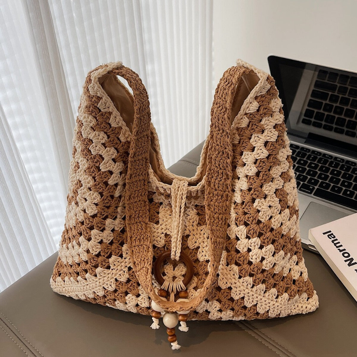 Sarah Express Crochet Weave Shoulder Tote Bag