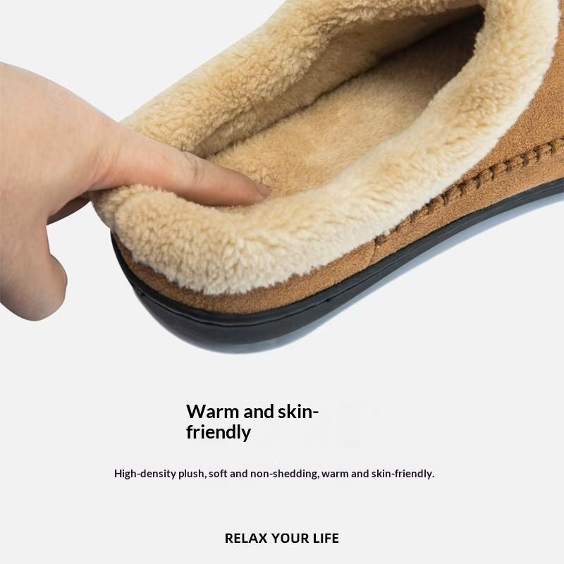 Sarah Express Men's Fur-Lined Non-Slip Indoor Slippers