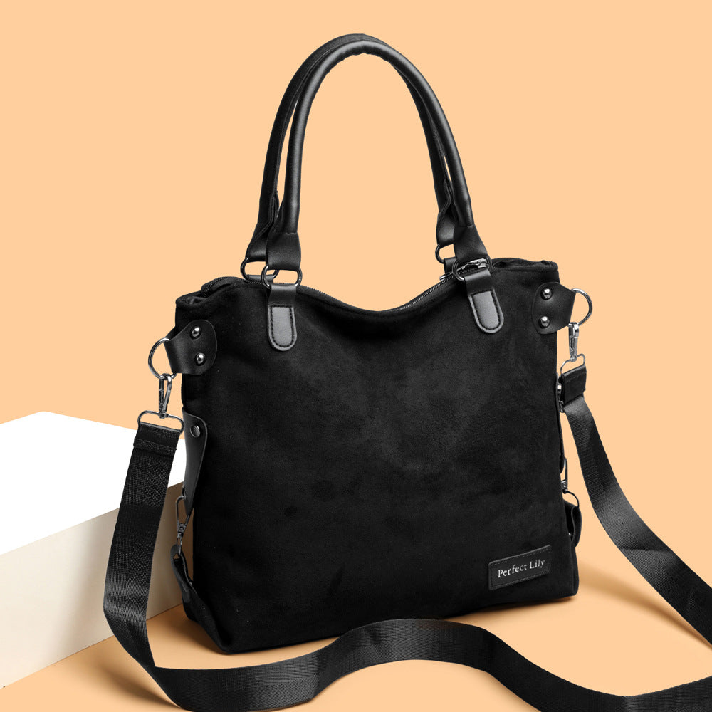 Sarah Express Vintage Suede Tote Shoulder Bag