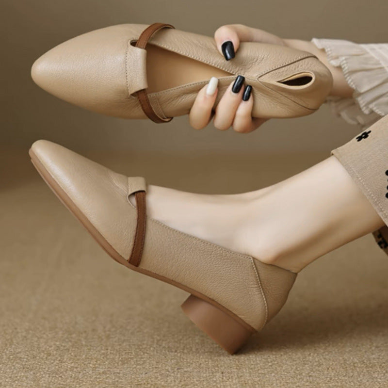 Sarah Express French Style Suede Pointed Toe Flats