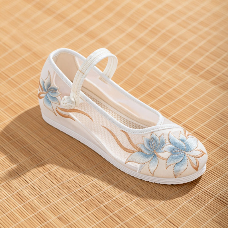 Sarah Express Embroidered Mesh Hidden Wedge Summer Sandals