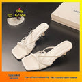 Sarah Express Studded Square-Toe Stiletto Sandals White