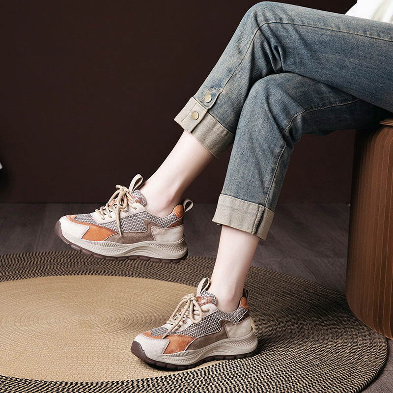 Sarah Express Retro Color-Block Dad Sneakers