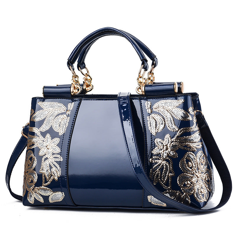 Sarah Express Embroidered Sequin Structured Travel Handbag