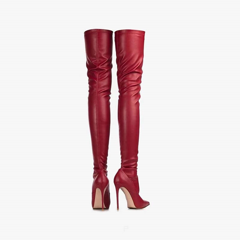 Sarah Express Stretchy Pointed Toe Thigh High Boots
