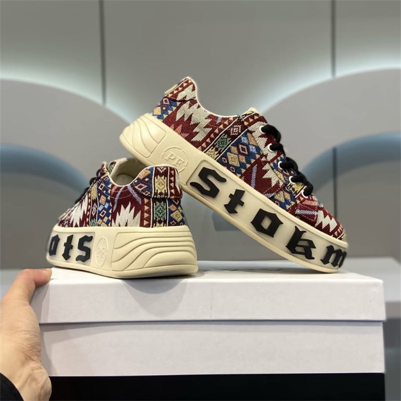 Sarah Express Patterned Cloth Low Top Casual Flats