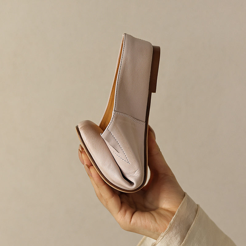 Sarah Express Handmade Waxed Sheepskin Ruched Mule Slides